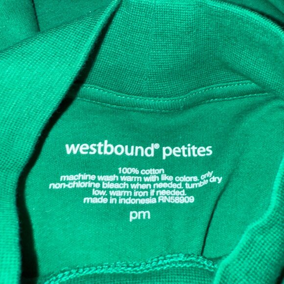 Westbound Petite Green Long Sleeve Shirt – Petite Medium - 100% Cotton - Picture 3 of 3